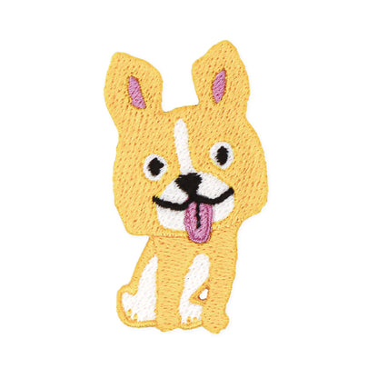 こっちをみてるきいろいわんこ